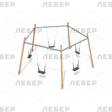Пять качелей по кругу