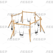 Качели круговые на круглых стойках (лиственница ø130мм)