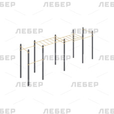 Рукоход классический двухуровневый из шести турников Рукоход классический двухуровневый из шести турников