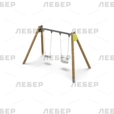 Рама на деревянных стойках для двойных качелей Рама на деревянных стойках для двойных качелей