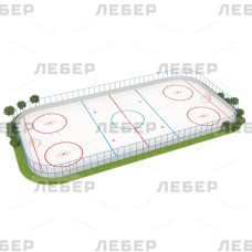 Ограждение хоккейной коробки из пластика с защитной сеткой Ограждение хоккейной коробки из пластика с защитной сеткой