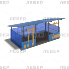 Теневой навес 4200х6000 (стены - поликарбонат, фанера) с декоративными элементами Теневой навес 4200х6000 (стены - поликарбонат, фанера) с декоративными элементами