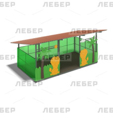 Теневой навес 4200х6000 (стены - поликарбонат, фанера) с декоративными элементами Теневой навес 4200х6000 (стены - поликарбонат, фанера) с декоративными элементами