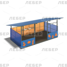 Теневой навес 4200х6000 (стены - поликарбонат, фанера) с декоративными элементами Теневой навес 4200х6000 (стены - поликарбонат, фанера) с декоративными элементами