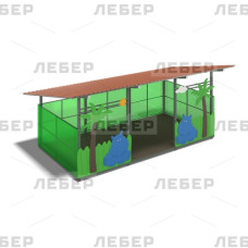 Теневой навес 4200х6000 (стены - поликарбонат, фанера) с декоративными элементами Теневой навес 4200х6000 (стены - поликарбонат, фанера) с декоративными элементами