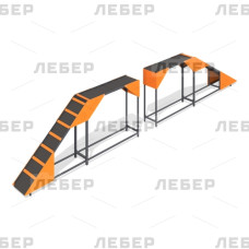 Трамплин с горкой и лестницей