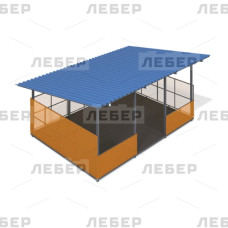 Теневой навес 4200х6000 (стены - поликарбонат) Теневой навес 4200х6000 (стены - поликарбонат)