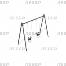 Качели двойные на металлических опорах