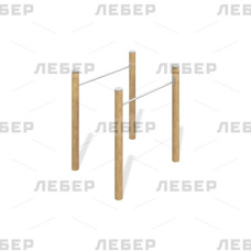 Брусья Эко (лиственница ø130мм, нержавеющая сталь)