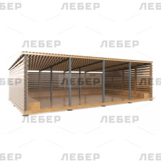 Теневой навес с лавочками 5000х8000 (лиственница)