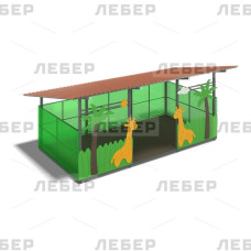 Теневой навес 4200х6000 (стены - поликарбонат, фанера) с декоративными элементами Теневой навес 4200х6000 (стены - поликарбонат, фанера) с декоративными элементами