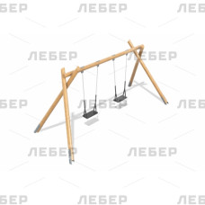 Качели двойные на круглых стойках (лиственница ø130мм)