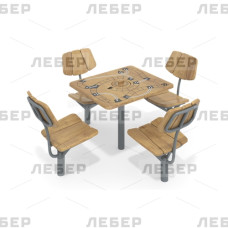 Стол с игровой доской и комплектом стульев